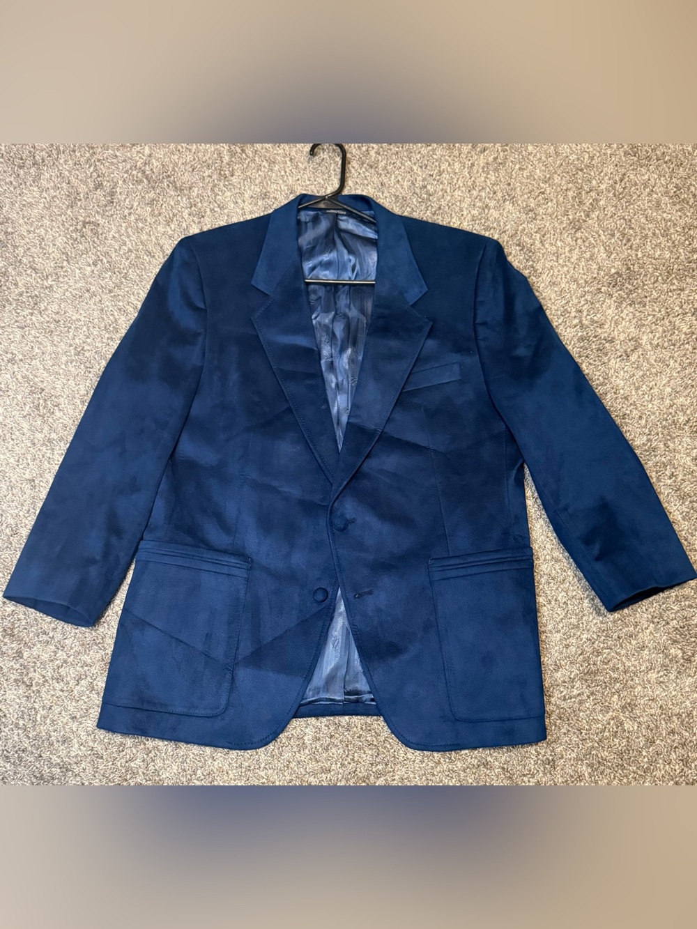 Vintage LeBaron Clothes Ultrasuede Finesse Blazer Sport Coat Blue 42S
